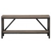 Forge Iron and Weathered Oak Furniture Large Hall Bench with Shelf