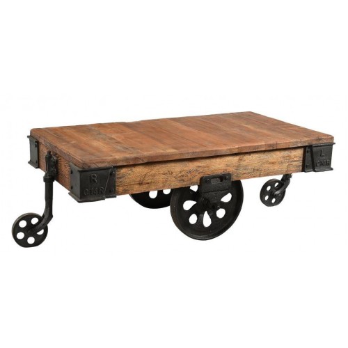 Handicrafts Industrial Furniture Upcycled Iron Trolley Coffee Table