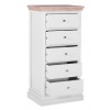 Rosa Light Grey Painted Furniture 5 Drawer Tall Chest
