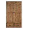 Urban Loft Reclaimed Pine Rustic Furniture 2 Door 2 Drawer Wardrobe