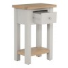 Vancouver Compact Light Grey Painted Furniture 1 Drawer Telephone Table with Shelf