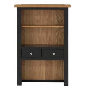 Vancouver Compact Painted Black Grey Furniture 2 Drawer Hutch