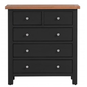 Vancouver Compact Painted Black Grey Furniture 2 Over 3 Chest of Drawers