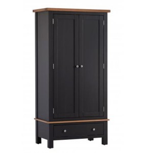 Vancouver Compact Painted Black Grey Furniture Double Wardrobe