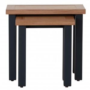 Vancouver Compact Painted Black Grey Furniture Nest of 2 Tables