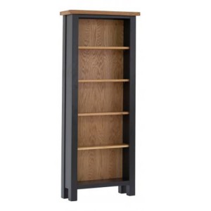 Vancouver Compact Painted Black Grey Furniture Tall Bookcase with 5 Shelves