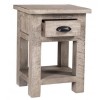 Vancouver Sawn Solid Oak Weathered Grey 1 Drawer Bedside Table