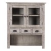 Vancouver Sawn Solid Oak Weathered Grey 4 Drawer 2 Door Hutch