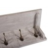Vancouver Sawn Solid Oak Weathered Grey Coat Rack with 5 Hooks