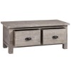 Vancouver Sawn Solid Oak Weathered Grey Large 2 Drawer Coffee Table