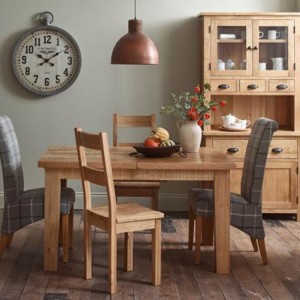 Vancouver Sawn Solid Oak Furniture Dining Set 1 Table 4 Wooden Chairs