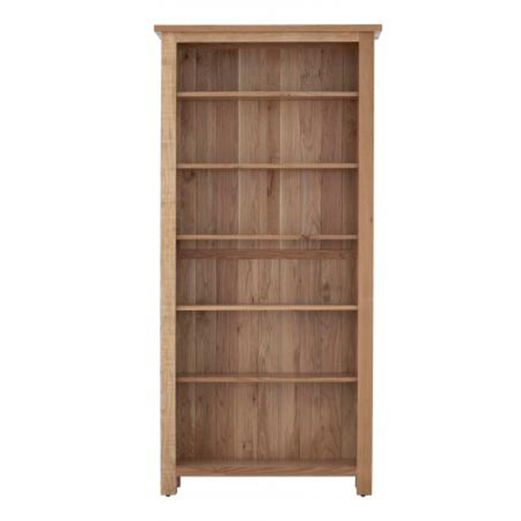 Vancouver Sawn Solid Oak Furniture Tall, Bookcase With Adjustable Shelves Uk