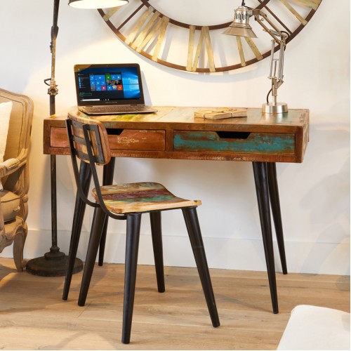Coastal Chic Reclaimed Wood Furniture Laptop Desk / Dressing Table