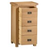 Colchester Rustic Oak Furniture 4 Drawer Narrow Chest 
