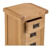 Colchester Rustic Oak Furniture 3 Drawer Bedside Cabinet
