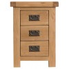 Colchester Rustic Oak Furniture 3 Drawer Bedside Cabinet