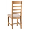 Colchester Rustic Oak Furniture Ladder Back Chair Fabric Seat Pair 