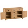 Colchester Rustic Oak Furniture 2 Door 6 Drawer Sideboard 