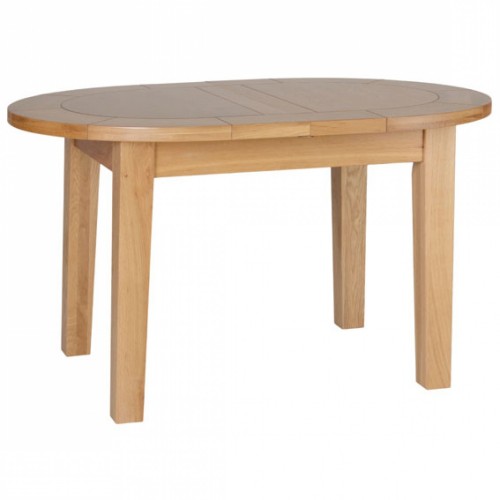 Devonshire New Oak Furniture Small D End Extending Dining Table