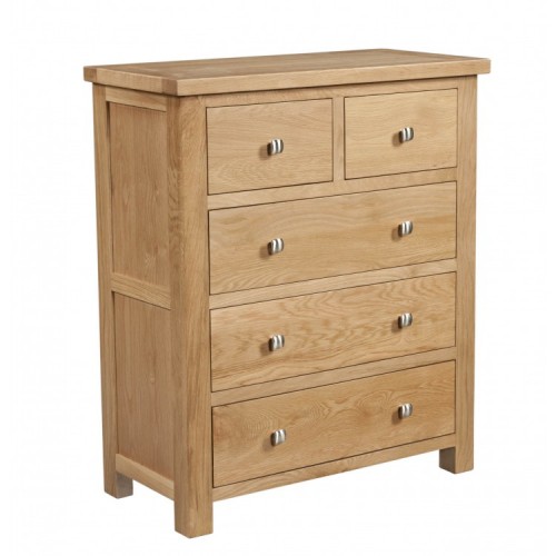 Devonshire Dorset Oak Furniture 2 Over 3 Chest of Drawers