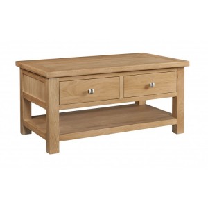 Devonshire Dorset Oak Furniture 2 Drawer Coffee Table