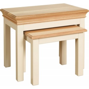 Lundy Painted Oak Furniture Nest of Tables