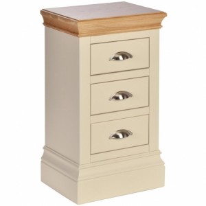 Lundy Painted Oak Furniture Compact 3 Drawer Bedside Cabinet