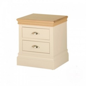 Lundy Painted Oak Furniture 2 Drawer Bedside Cabinet