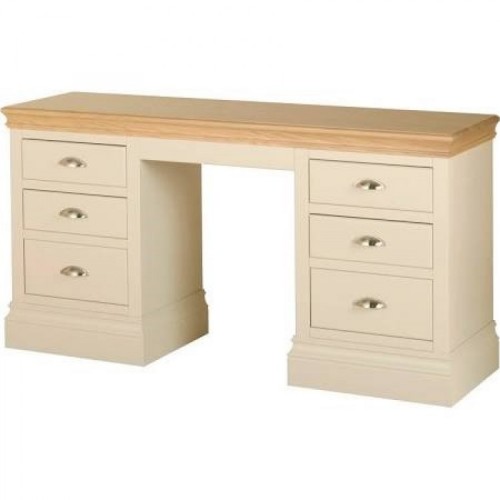 Lundy Painted Oak Furniture Double Pedestal Dressing Table