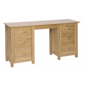 Devonshire New Oak Furniture Twin Pedestal Dressing Table