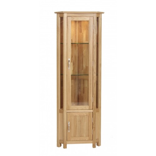Devonshire New Oak Furniture Corner Display Cabinet