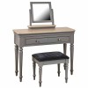 Pebble Slate Grey Painted Furniture 2 Drawer Dressing Table