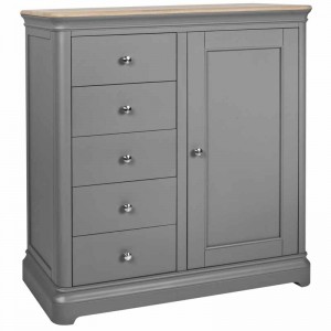 Pebble Slate Grey Painted Furniture 5 Drawer Gents Chest