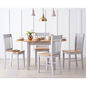 Alaska Oak & Grey Extending Dining Table and Chairs Set