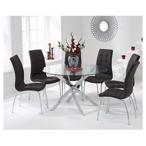 Daytona 110cm Glass Table with 4 Chairs