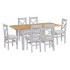 Tenby Grey Painted 1.2m Ext Table & X-back Fabric Chairs Set 