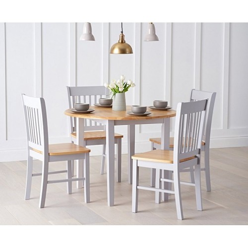 Genovia Oak & Grey Extending Dining Table and Chairs Set