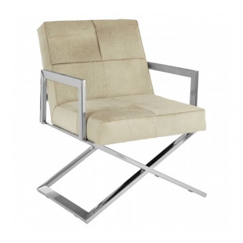 Kensington Townhouse Genuine Leather and Stainless Steel Chair
