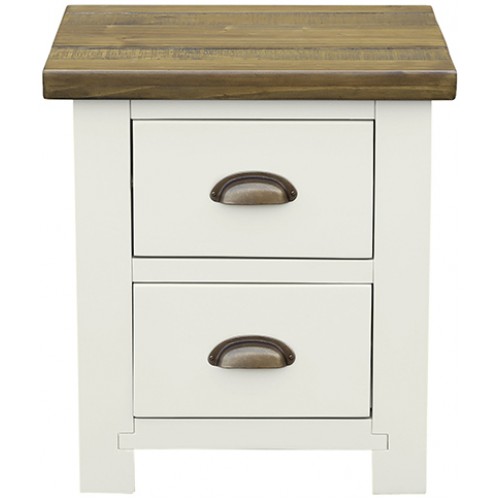 Fairford White Painted Furniture 2 Drawer Bedside Table