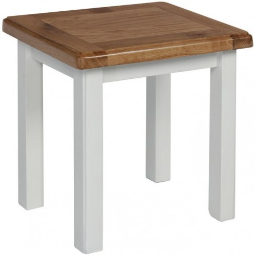 Fairford White Painted Furniture Stool With Wooden Seat