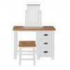 Fairford White Painted Furniture Stool With Wooden Seat