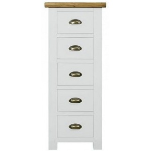 Fairford White Painted Furniture 5 Drawer Wellington Chest