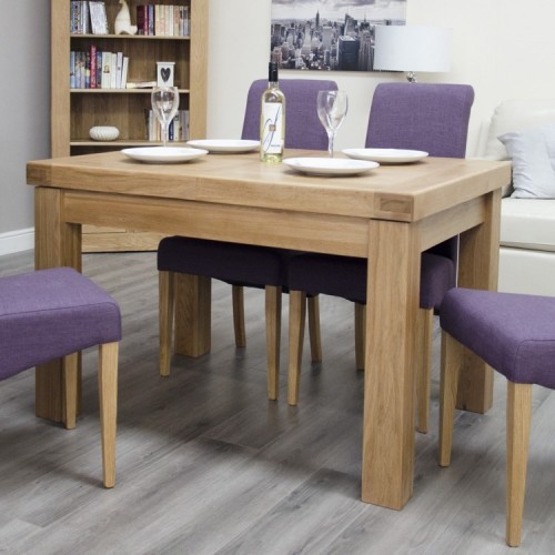 Bordeaux Solid Oak Furniture Small Extending Dining Table
