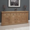 Bordeaux Solid Oak Furniture 4 Door 4 Drawer Sideboard  