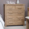 Homestyle Opus Solid Oak Furniture 2 Over 3 Chest Of Drawers