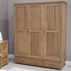 Homestyle Opus Solid Oak Furniture Triple Wardrobe