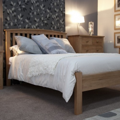 Homestyle Opus Solid Oak Furniture Arched Double Bed 4ft 6 