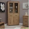 Homestyle Opus Solid Oak Furniture Glass 4 Door Library Unit  