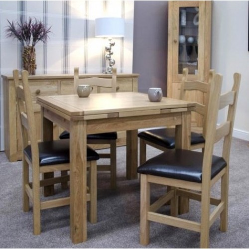 Homestyle Opus Solid Oak Furniture 150cm Extending Dining Room Table