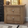 Homestyle Torino Solid Oak Furniture 2 Drawer Narrow Bedside Cabinet